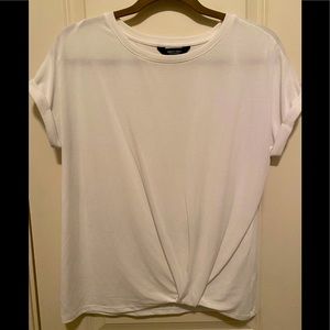 Vera Wang Rolled Sleeve Top with Twist Hem